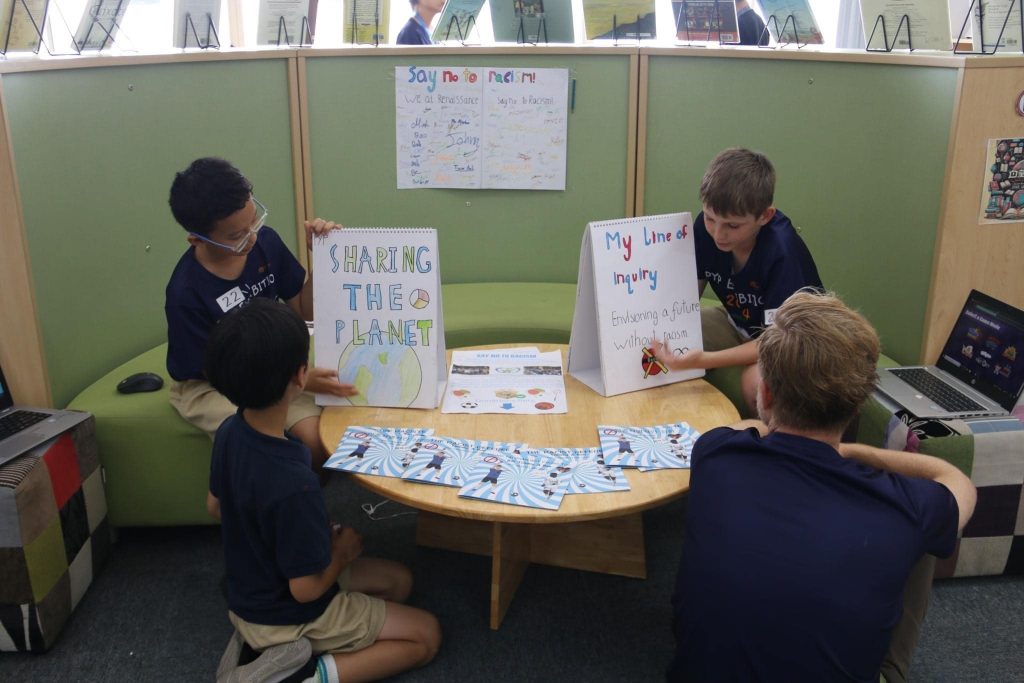 A dynamic primary school library learning space, designed for interactive reading and collaborative exploration